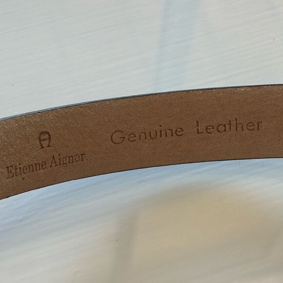 Etienne Aigner Black Leather Belt with Gold Buckle main image 7